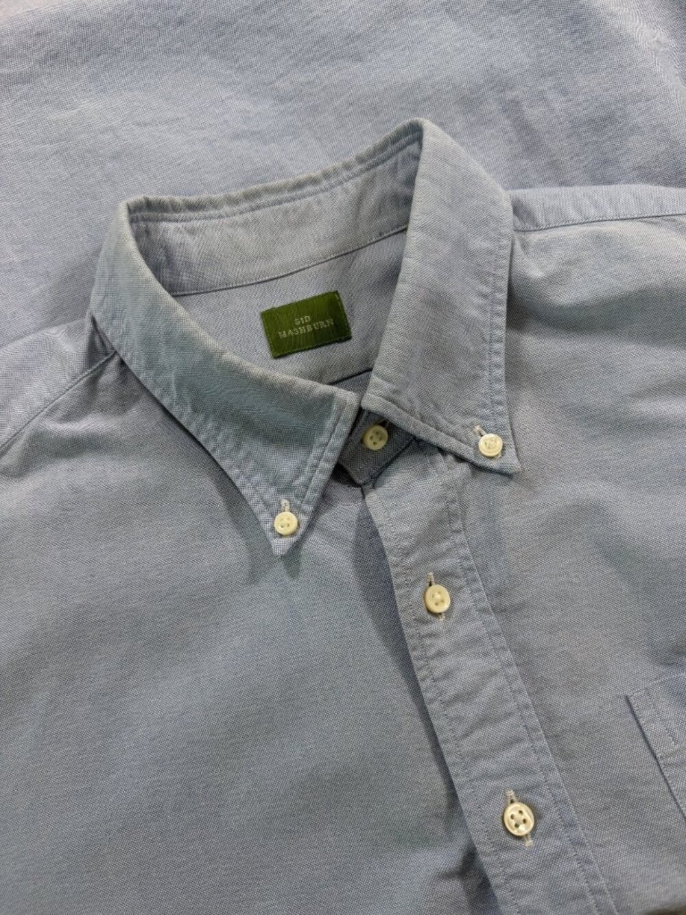Sid Mashburn Button-Down Dress Shirt in Blue Oxford Size 17 1/2 / 35